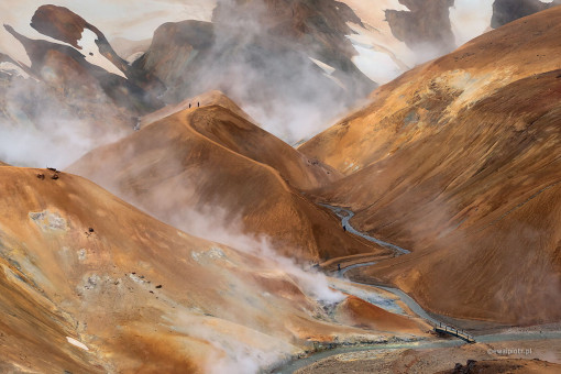 Dymiące wzgórza Kerlingerfjoll, Islandia