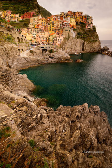 Manarola wyrastająca ze skały, Cinque Terre