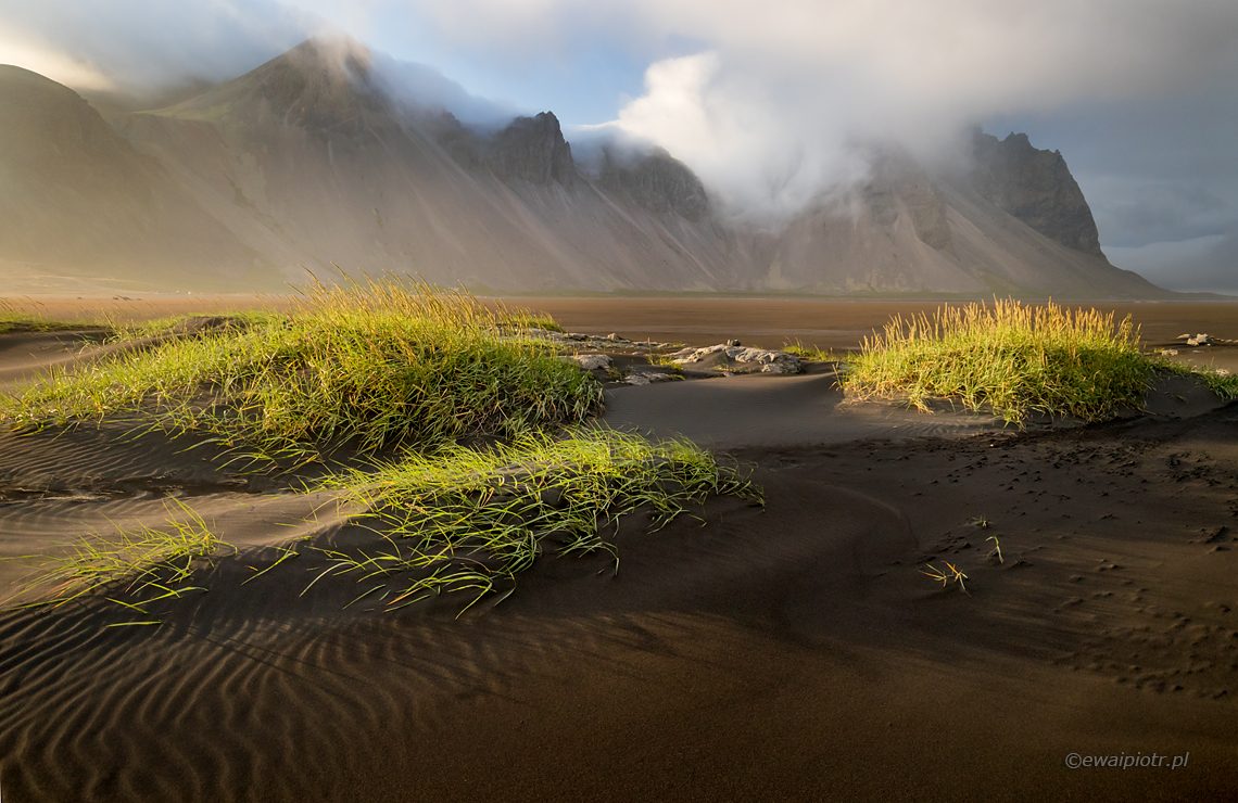 Czarne wydmy na Vestrahorn, fotowyprawa na Islandię