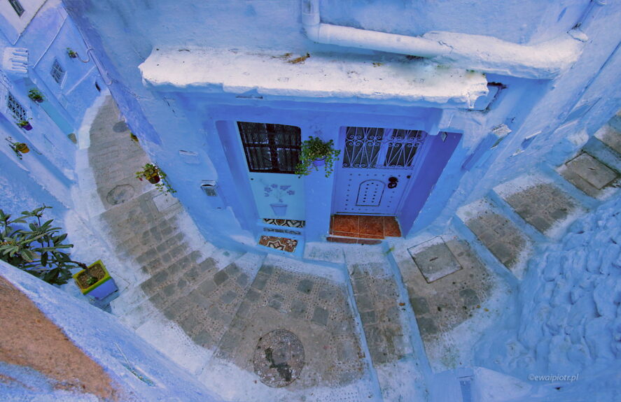 Uliczki Szafszawan, Maroko, Niebieskie Miasto, z góry, warsztaty fotograficzne