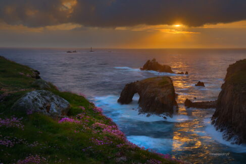 Zachód słońca na wybrzeżu, Kornwalia, fotowyprawa