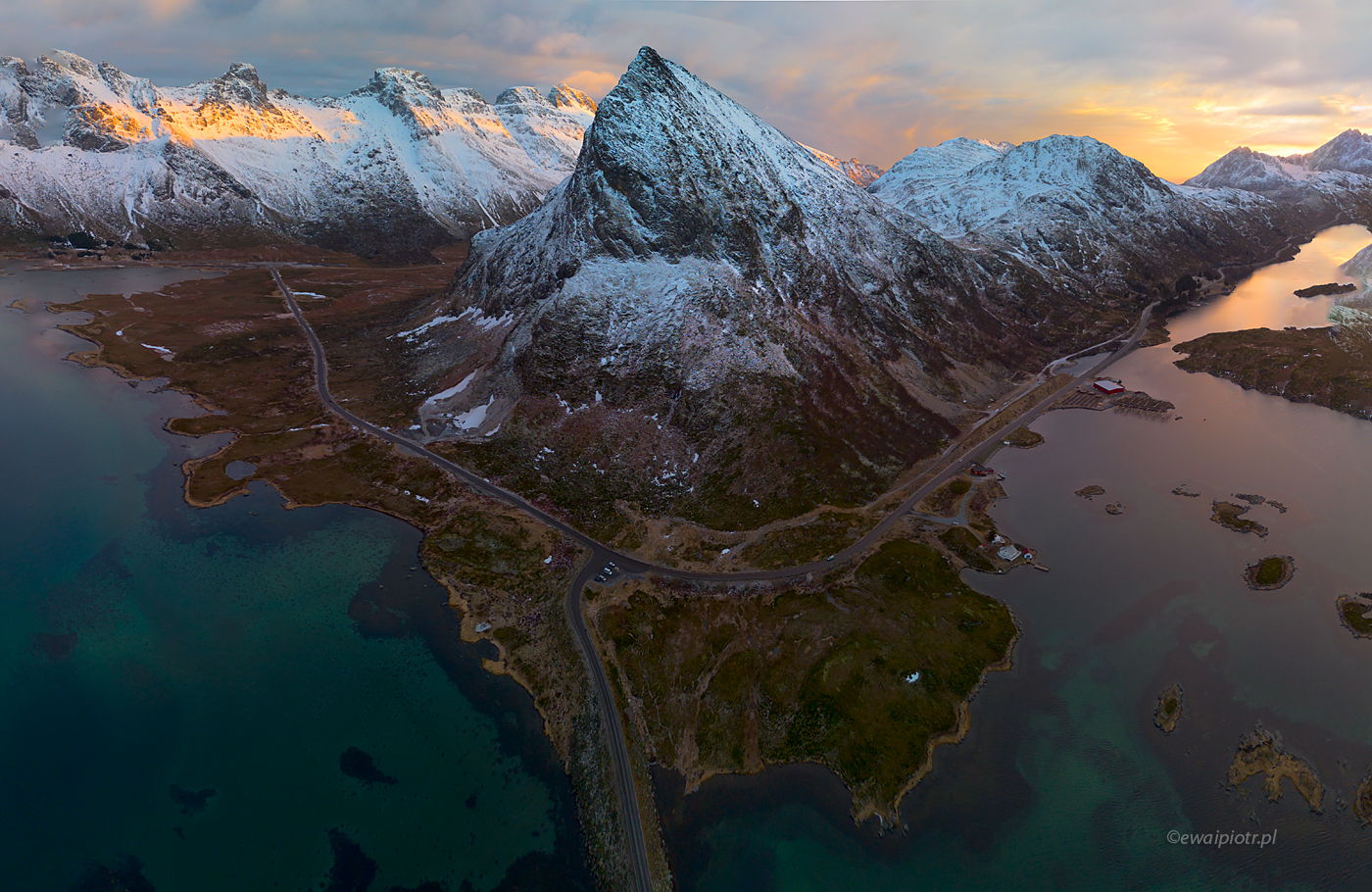 Panorama z drona, Lofoty, Norwegia, fotowyprawa