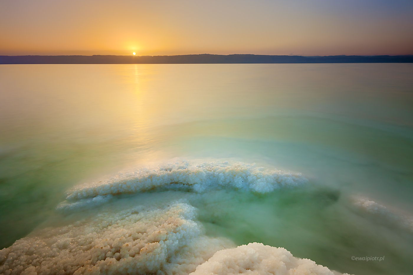 Zachód słońca nad Morzem Martwym, Jordania, fotowyprawa