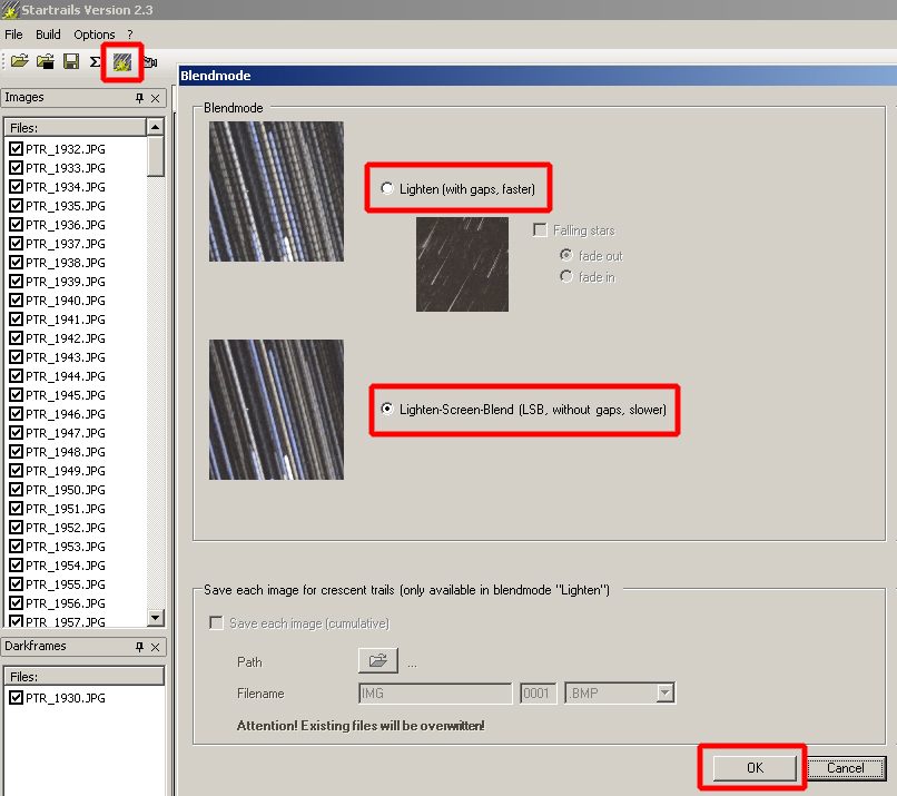 instrukcja do Startrails
