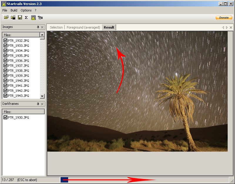 Startrails smugi gwiazd