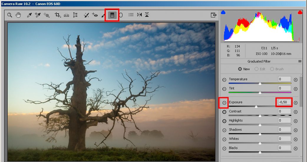Wywołanie RAW-a w Adobe Camera Raw
