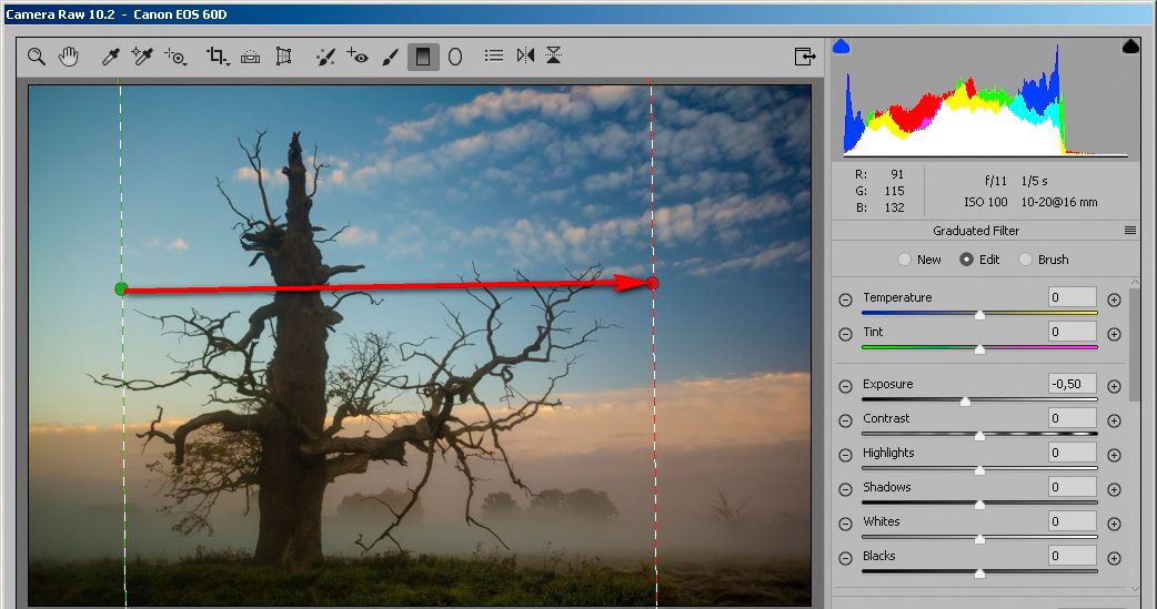Jak wyrównać jasność nieba na zdjęciu