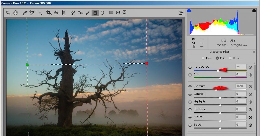 Jak wyrównać jasność nieba na zdjęciu
