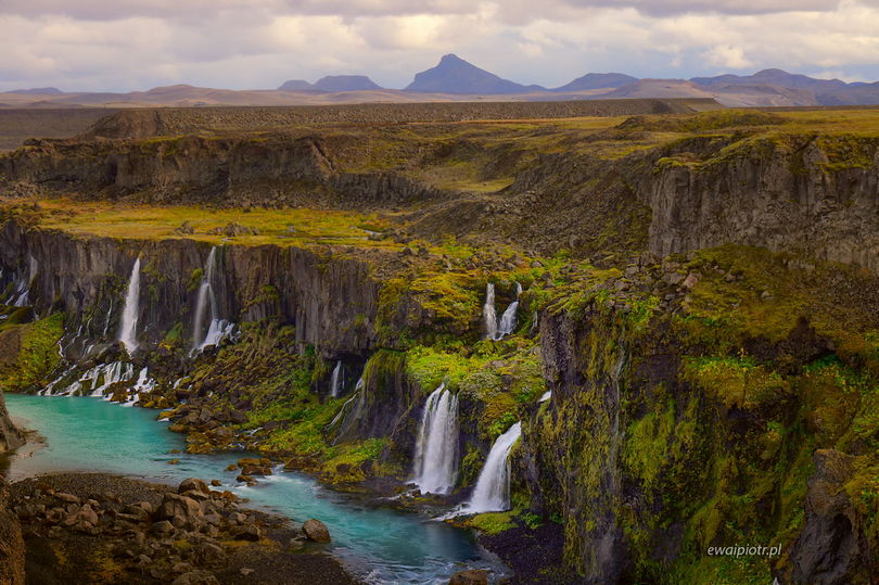 Sigöldugljufur - wodospady w Dolinie Łez, Islandia, najładniejsze wodospady