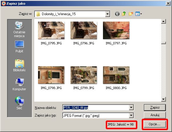 Jak zapisać zdjęcie do internetu