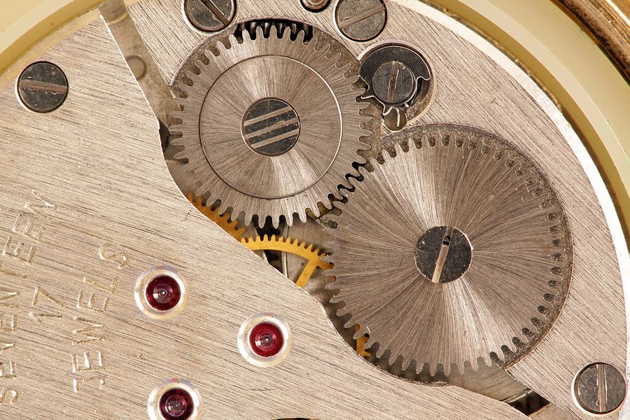 wnętrze zegarka ręcznego, makro w skali 1:1, poradnik fotografii makro
