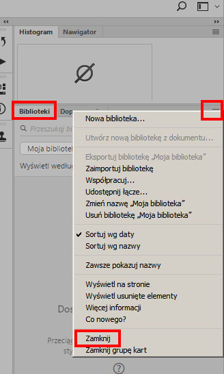 Jak ułożyć palety w Photoshopie