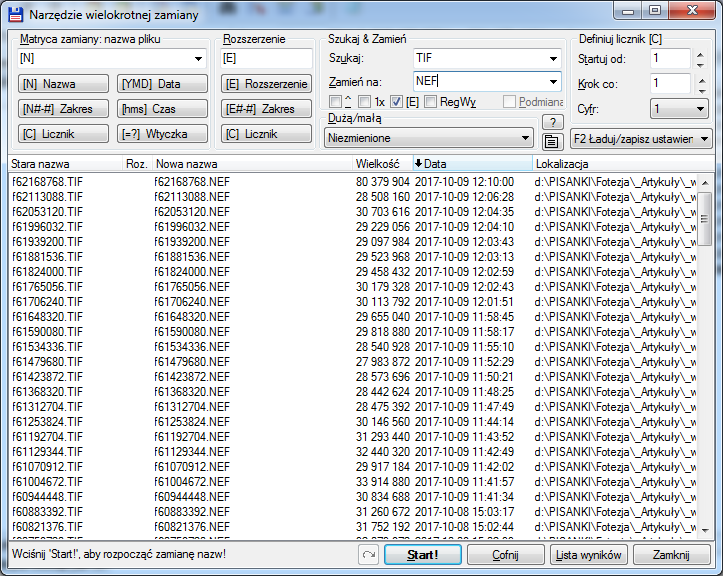 TotalCommander - narzędzie wielokrotnej zmiany, odzyskiwanie skasowanych zdjęć