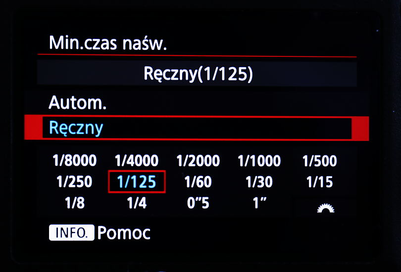 Ustawienie minimalnego czasu naświetlania, funkcja automatycznej regulacji ISO, jak to działa