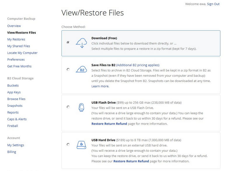 Backblaze - 4 metody odzyskiwania danych z chmury