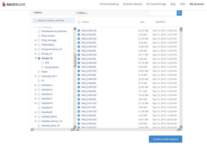 Backblaze - odzyskiwanie plików, chmura na zdjęcia