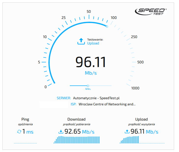 Speedtest - test wydajności dostępu do internetu