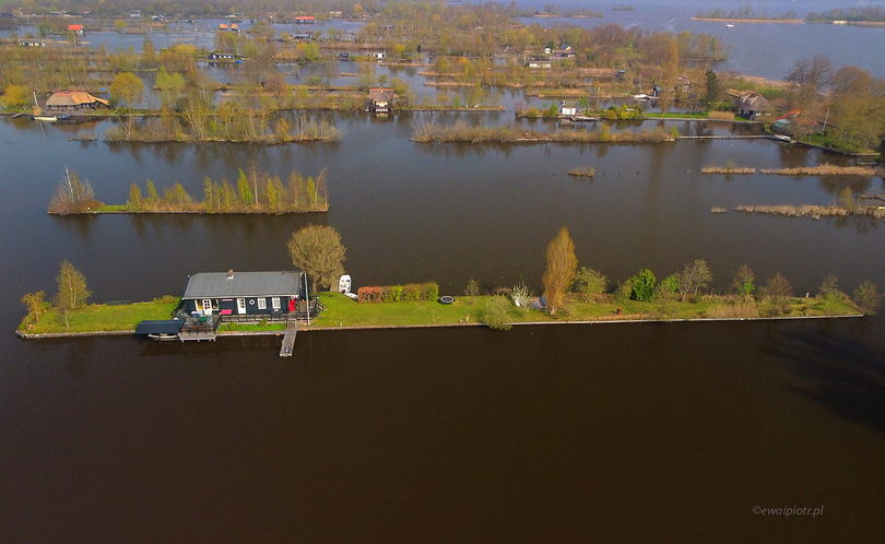 Wioska na wodzie, Holandia, z drona, DJI Mini 3