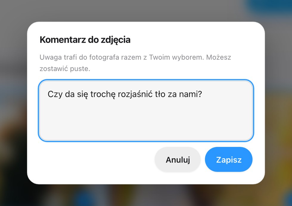 Wybór zdjęć przez klienta w galerii online, Picvelo