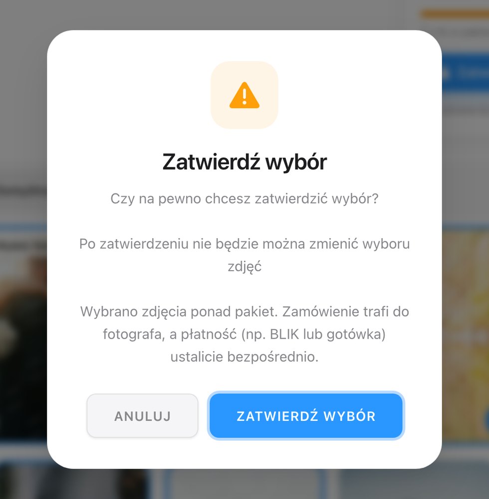 Wybór zdjęć przez klienta w galerii online, Picvelo